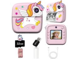 Mini Cámara De Impresión Instantánea A28, Resolución De 24 Mp, Pantalla De 2,4 Pulgadas, Impresión Térmica Hd (rosa)