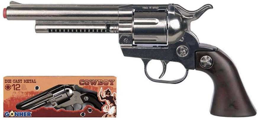 Arma De Jugete revolver 12 plateado gonherrevolver tirosplata multicolor sin 1210