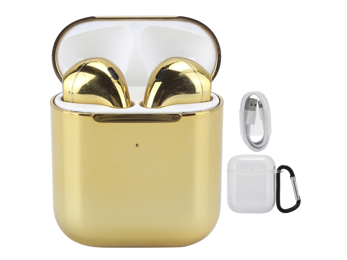 Auriculares Intrauditivos Bluetooth 5.0 Tws Con Reducción De Ruido Inteligente Y Control Táctil Dorado.