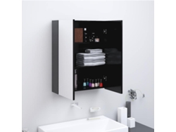 Armario de baño con espejo de 60x15x75 cm, fabricado en MDF color antracita.