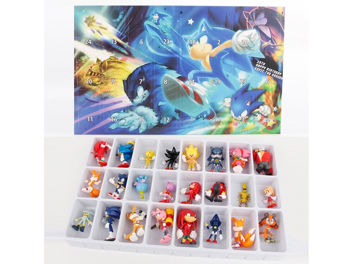 Calendario de Adviento de Navidad 2026 con muñeco de juguete y cuenta regresiva de 24 días, caja de regalo Xin Sonic Aeuzwr