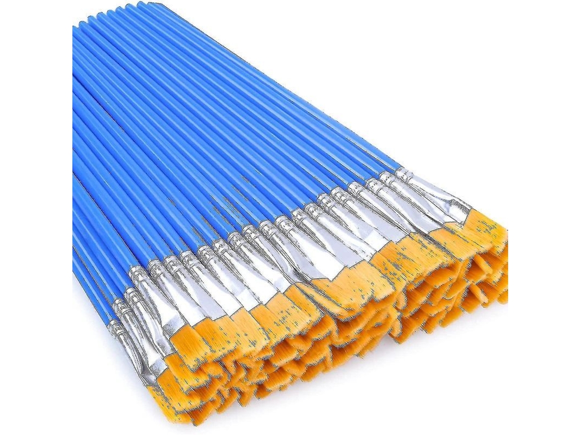 2026-50 Pinceles Pequeños Para Pintura Detallada, Set De Pinceles Planos De Nylon Para Niños Y Principiantes