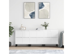 Pack 3 Uds Aparador | Mueble De Comedor | Buffetes Madera Contrachapada Blanco Brillo Wsd765088