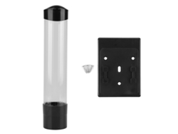 Dispensador De Vasos De Papel Y Plástico (60-80 Vasos) Con Botón De Un Solo Toque Y Soporte Negro.