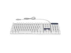 Teclado Para Juegos Usb Con Cable, 104 Teclas, Retroiluminación Con Diseño Transpirable, Diseño Ergonómico, Color Blanco.