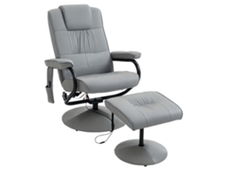 Sillón De Masaje Eléctrico Con 10 Puntos De Masaje Y Reposapiés, Color Gris.