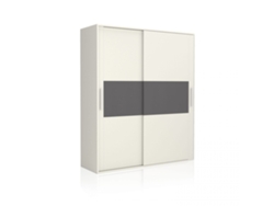 Armario 2 puertas correderas Uniq 180 Blanco - Grafito 180 x 207,6 x 55 cm