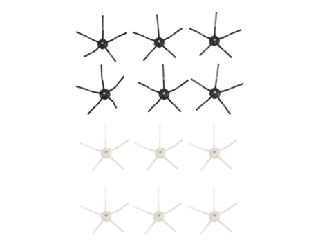 12 piezas para Xiaomi T7 T7Plus Roborock S7 accesorios cepillo lateral cepillo lateral (6 blancos, 6 negros)