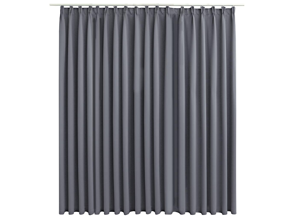 Maison Exclusive - Cortina Opaca Con Ganchos Gris 290x245 Cm
