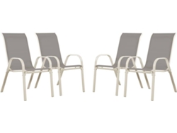 Conjunto 4 Sillas de Jardín HABITAT Y JARDÍN Cordoba 86740 (Gris - 53.5 x 75 x 92 cm)
