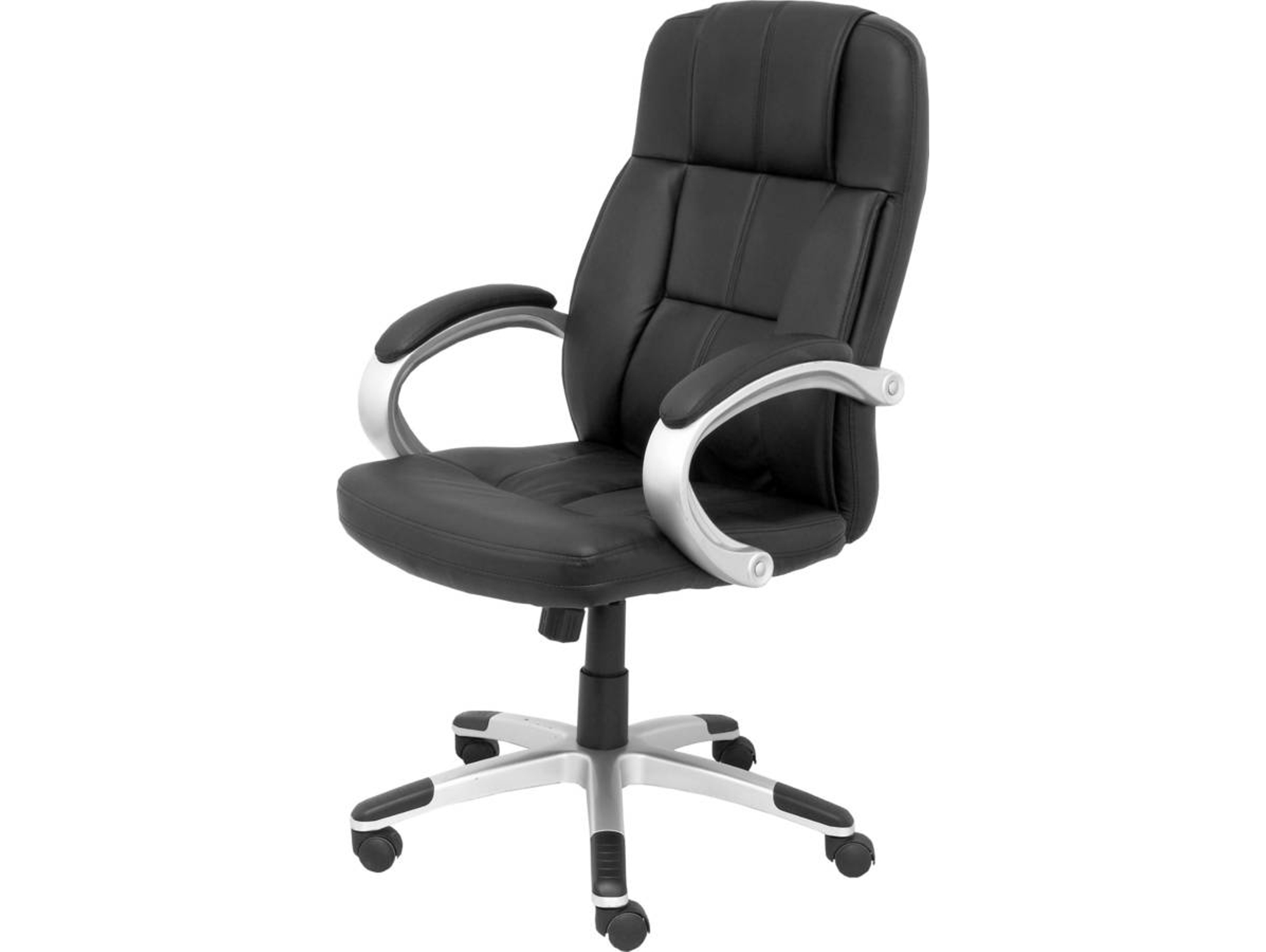 Silla de Escritorio Ejecutiva PYC Tobarra Negro (Brazos Fijos - Piel sintética)