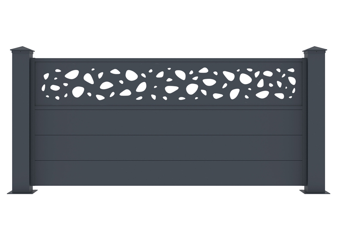 Valla de aluminio semiperforada sunny 190h90 gris