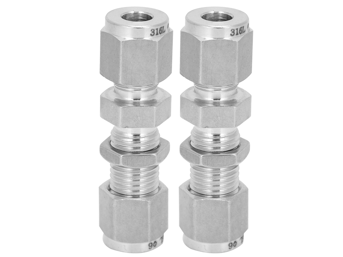 2 Conectores De Compresión Para Mamparo, Acero Inoxidable 316, Accesorio De Montaje De Doble Anillo Ф6