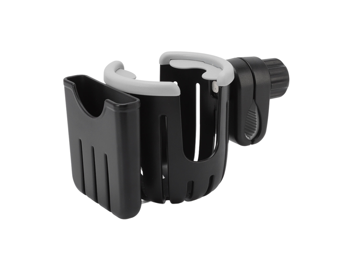Portavasos 2 En 1 Para Carrito De Compras Con Soporte Multifuncional Universal Para Teléfono Celular, Negro Y Gris.