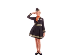 Disfraz de Niña PARTILANDIA elegante azafata con sombrero (Tam.: 5-6 anos)