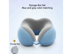 Almohada Cervical De Espuma Viscoelástica En Forma De U Cojín De Soporte Cervical De 360° Con Caja De Almacenamiento (azul) Cuich