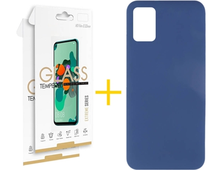 Kit Funda + 2 Protectores de Pantalla Samsung Galaxy A51 SKYHE Silicona Líquida (Azul)