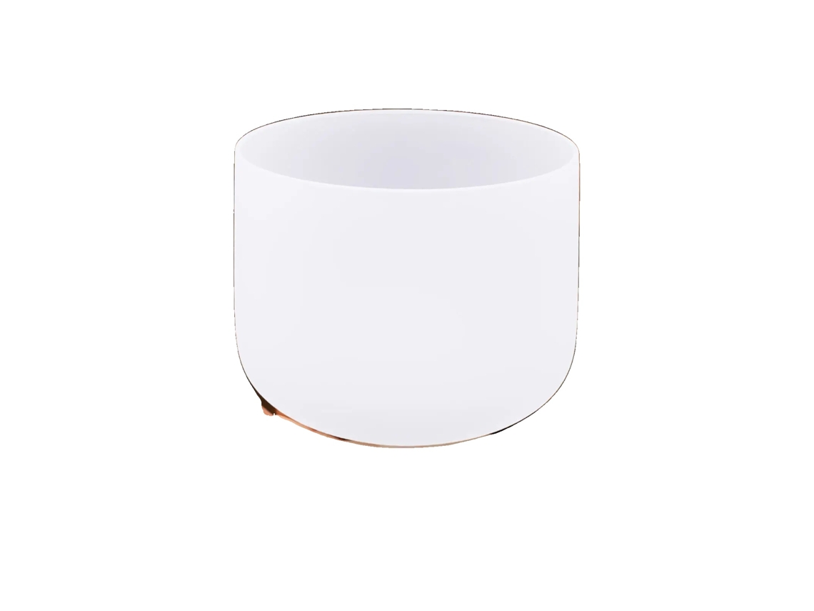 Cuenco esquinero de cuarzo de alta pureza de 8 pulgadas, sonido armonioso, blanco