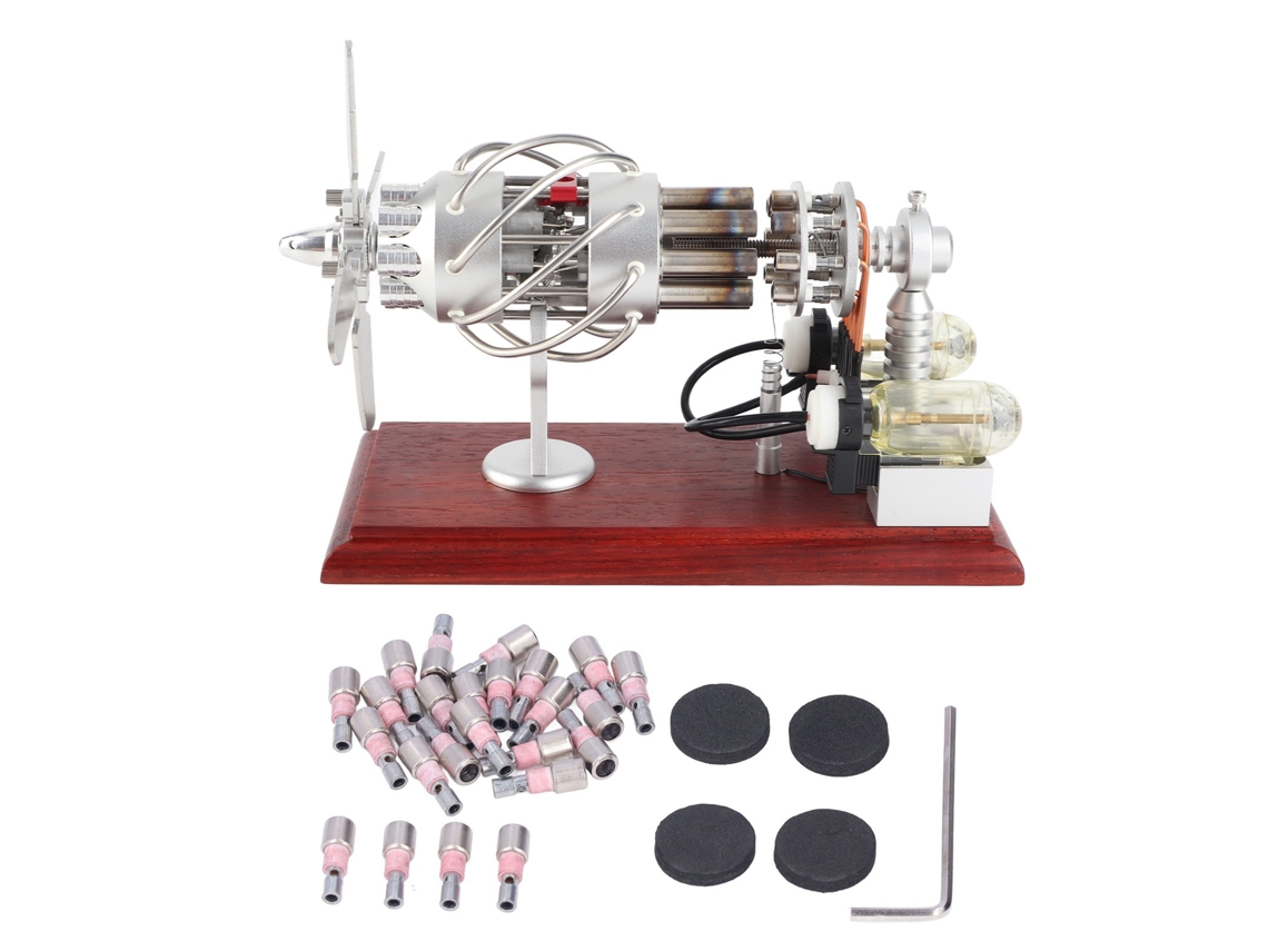 Kit de motor Stirling, 16 cilindros, generador de aire caliente, juguete educativo