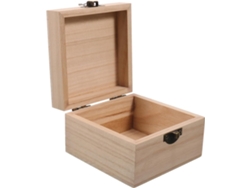 Caja Cuadrada De Madera Con Tapa Para Guardar
