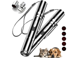 Puntero láser interactivo recargable por USB para gatos, 2 piezas, juguete con 3 modos de luz y 5 patrones ajustables Gertiz