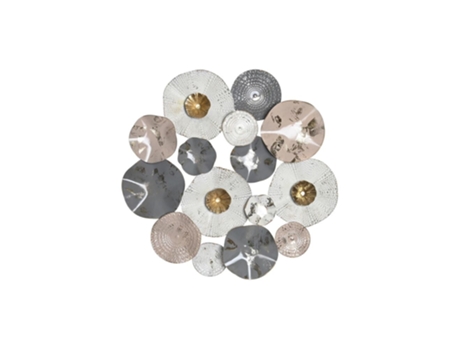 Decoración De Pared Dkd Home Decor Gris Metal Blanco (80 X 7 X 80 Cm)