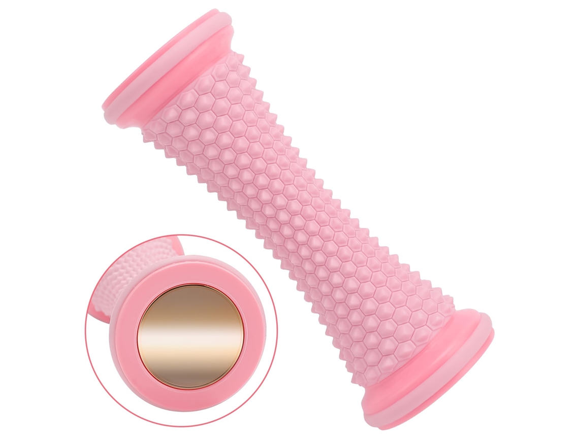 (rosa) Pelota De Yoga Con Rodillo Para Masaje De Pies, Masajeador De Mano De Plástico