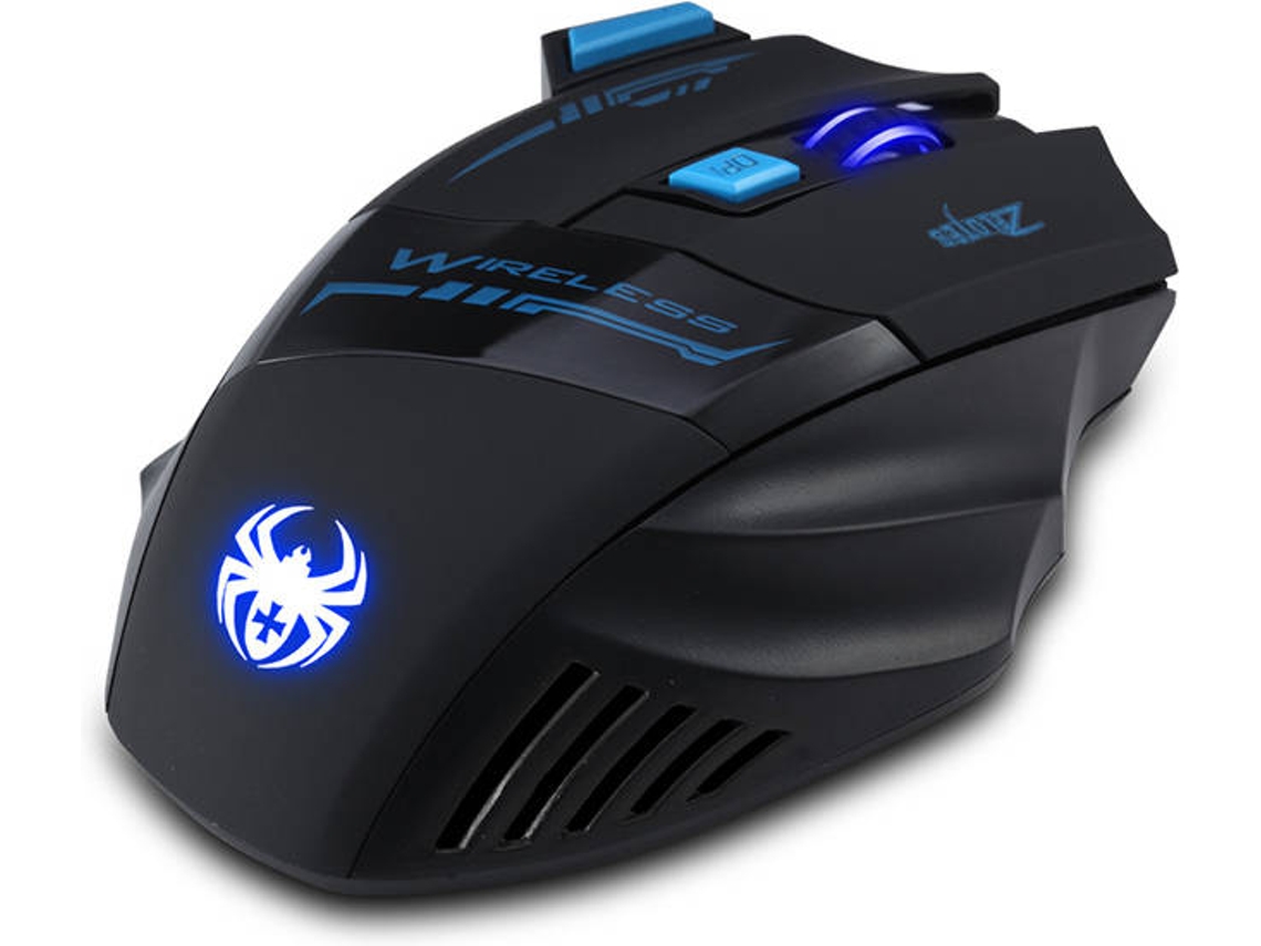 Ratón ZELOTES F-14 (Inalámbrico - 2400 dpi - Negro)