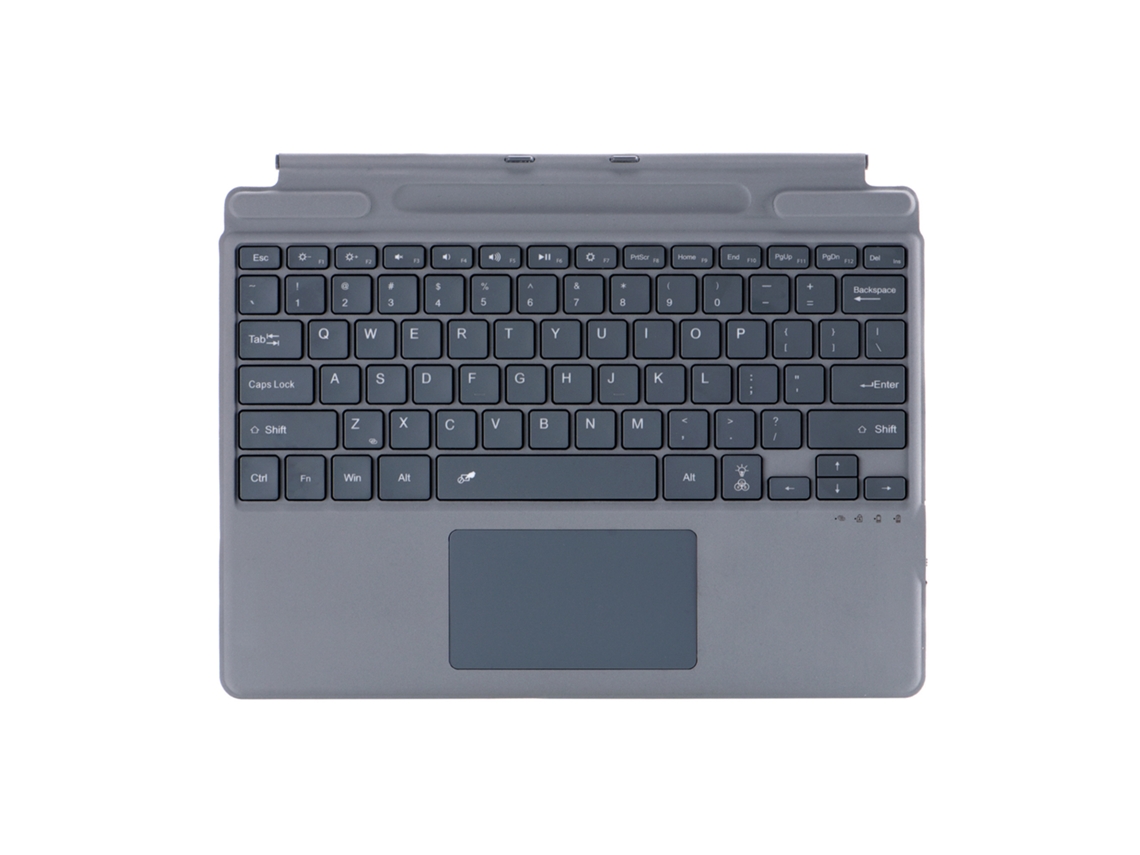Teclado magnético universal Bluetooth para Microsoft Surface Pro 8/9/10/x gris con compartimento para lápiz y control táctil