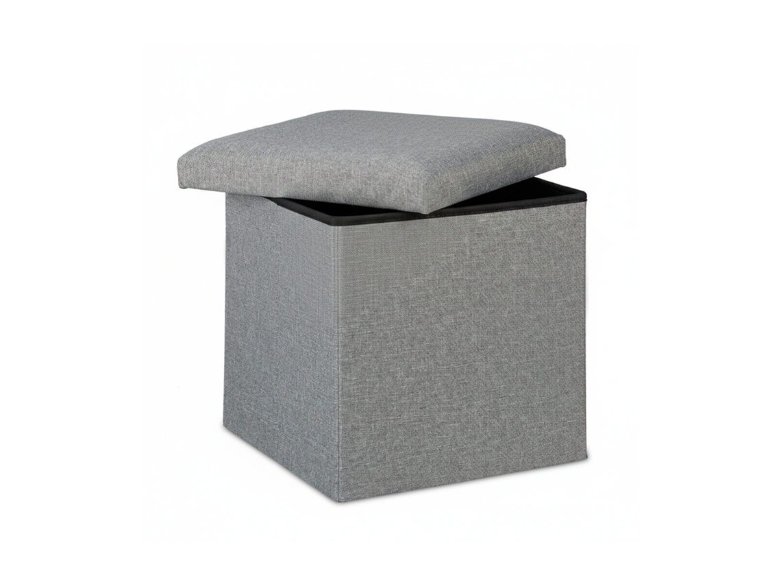 Banco Relaxdays Dobrável Com Armazenamento, Acolchoado, Quadrado, Hbt: 37 X 37,5 X 37,5 Cm, Cinza