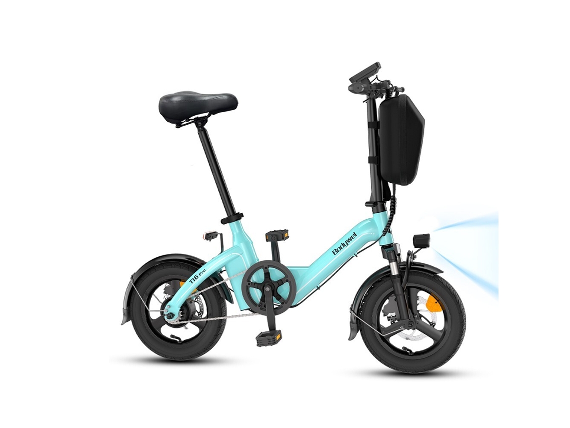 Bicicleta Eléctrica Plegable Bodywel T16 Pro De 14" Con Batería De 360 ​​wh Y Aplicación De Soporte Para Mini Bicicletas Eléctricas.