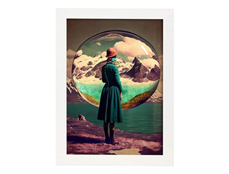 NACNIC Poster Burbuja de Agua En Estilo Surrealismo Cinematográfico Ilustraciones y Grabados de Historieta Abstracta y Artística A3 Marcos Blancos