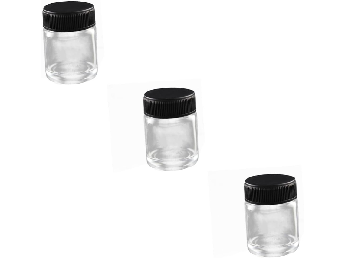 Frascos De Vidrio Para Aerógrafo De 3 Piezas Con Tapa, Frascos Transparentes