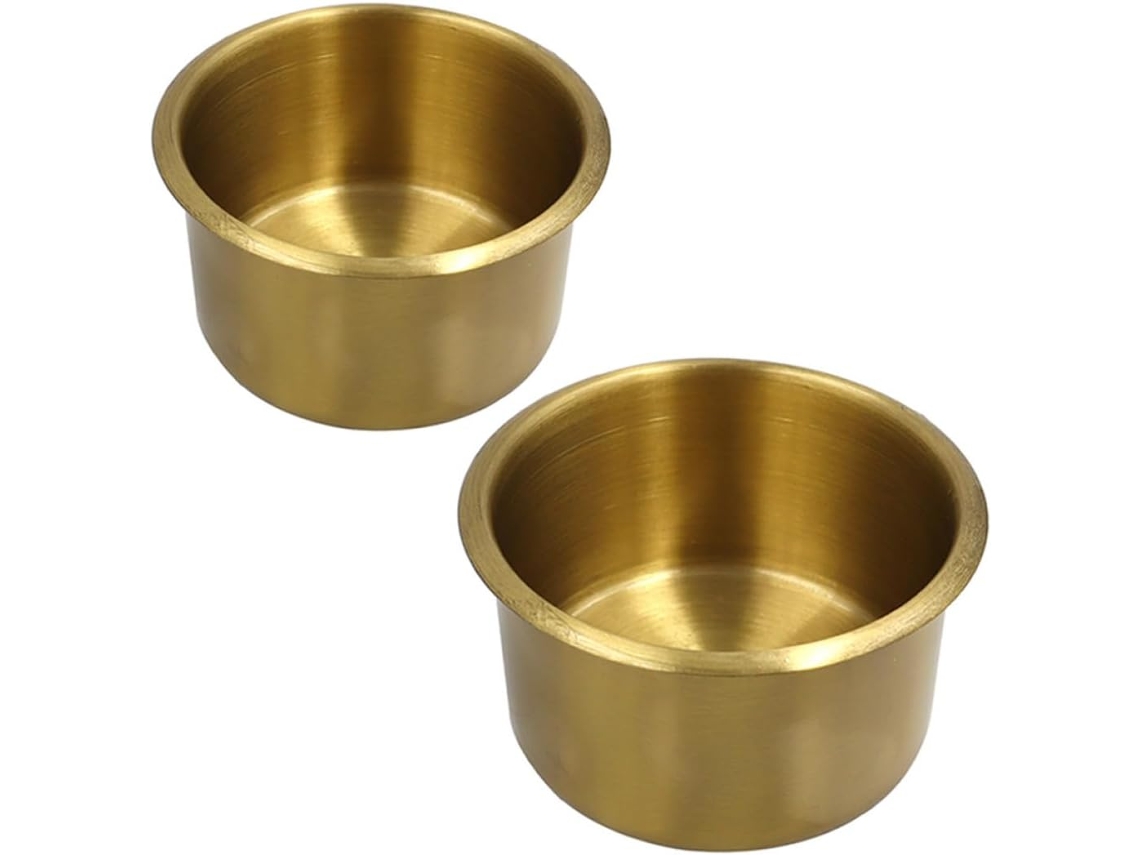 Juego De 2 Soportes Para Vasos De Latón Macizo Para Sofá Y Coche, Dimensiones 67 X 55 Cm.