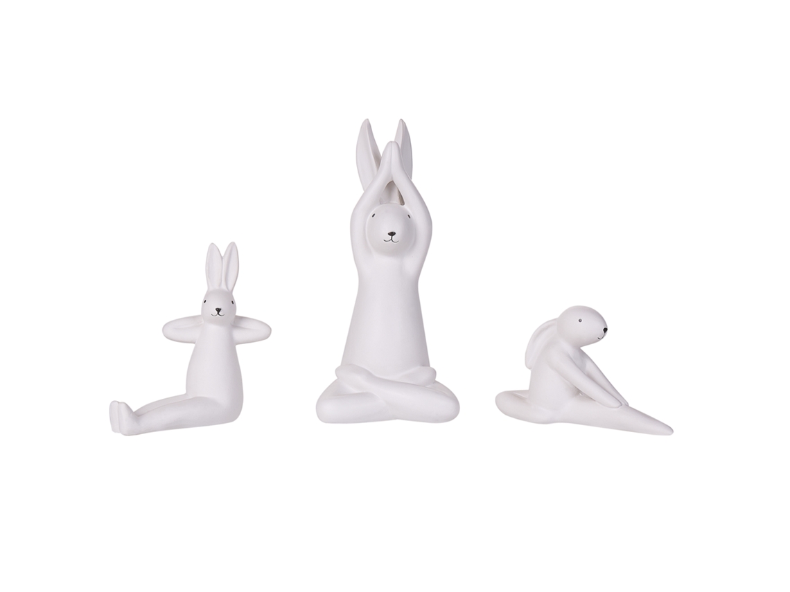 Conjunto de 3 figuras decorativas blancas BREST