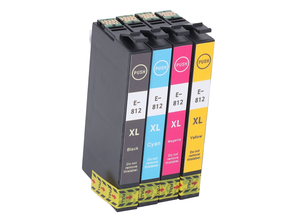 Kit De Cartuchos De Tinta Remanufacturados 812xl Negro, Cian, Magenta Y Amarillo Para Workforce Pro Wf-7840 Wf-7820 Wf-7310