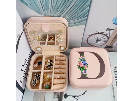 Caja de almacenamiento de joyas con espejo, joyero de madera de doble capa, caja de almacenamiento de pendientes HHZ
