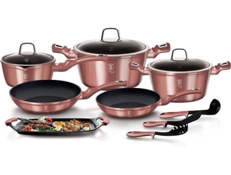Batería de Cocina BERLINGER HAUS I-Rose Rosa (12un)