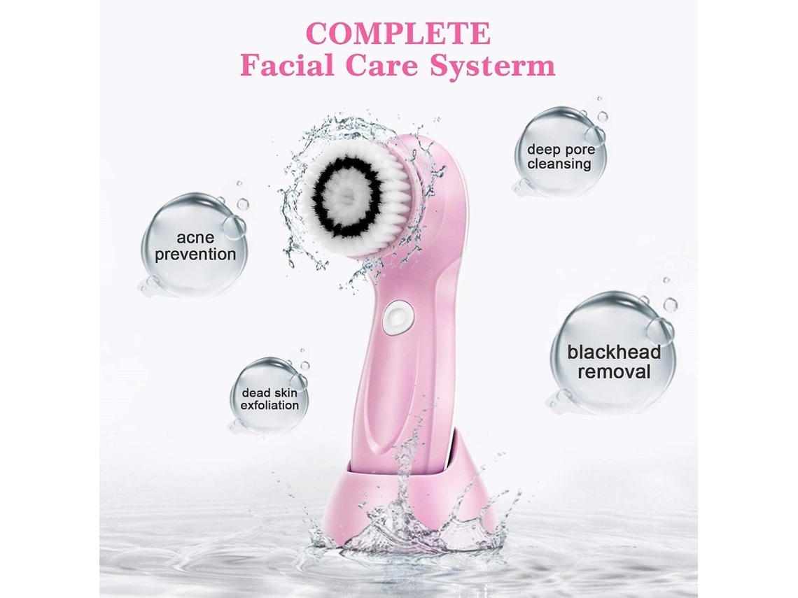 Cepillo de limpieza facial 5 en 2, resistente al agua, recargable, eléctrico, cepillo de limpieza facial, cepillo giratorio para limpieza profunda y masaje de color de Yemaesre