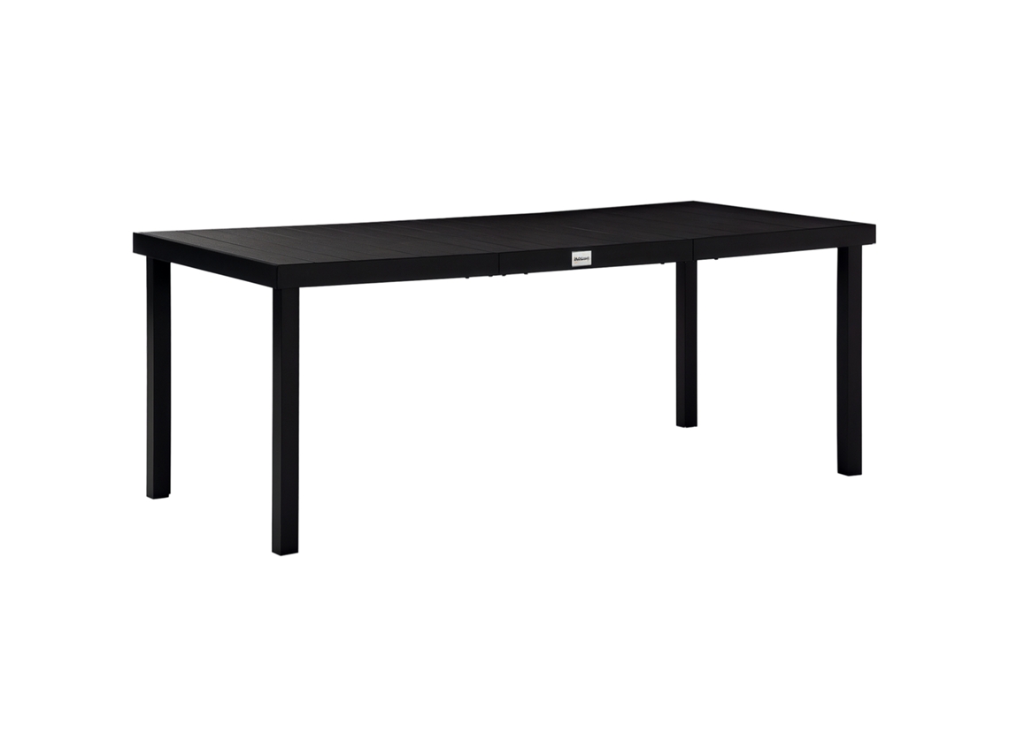 VPMKP - Mesa comedor jardín Outsunny 8 personas, aluminio, 190x90x74 cm, negra.