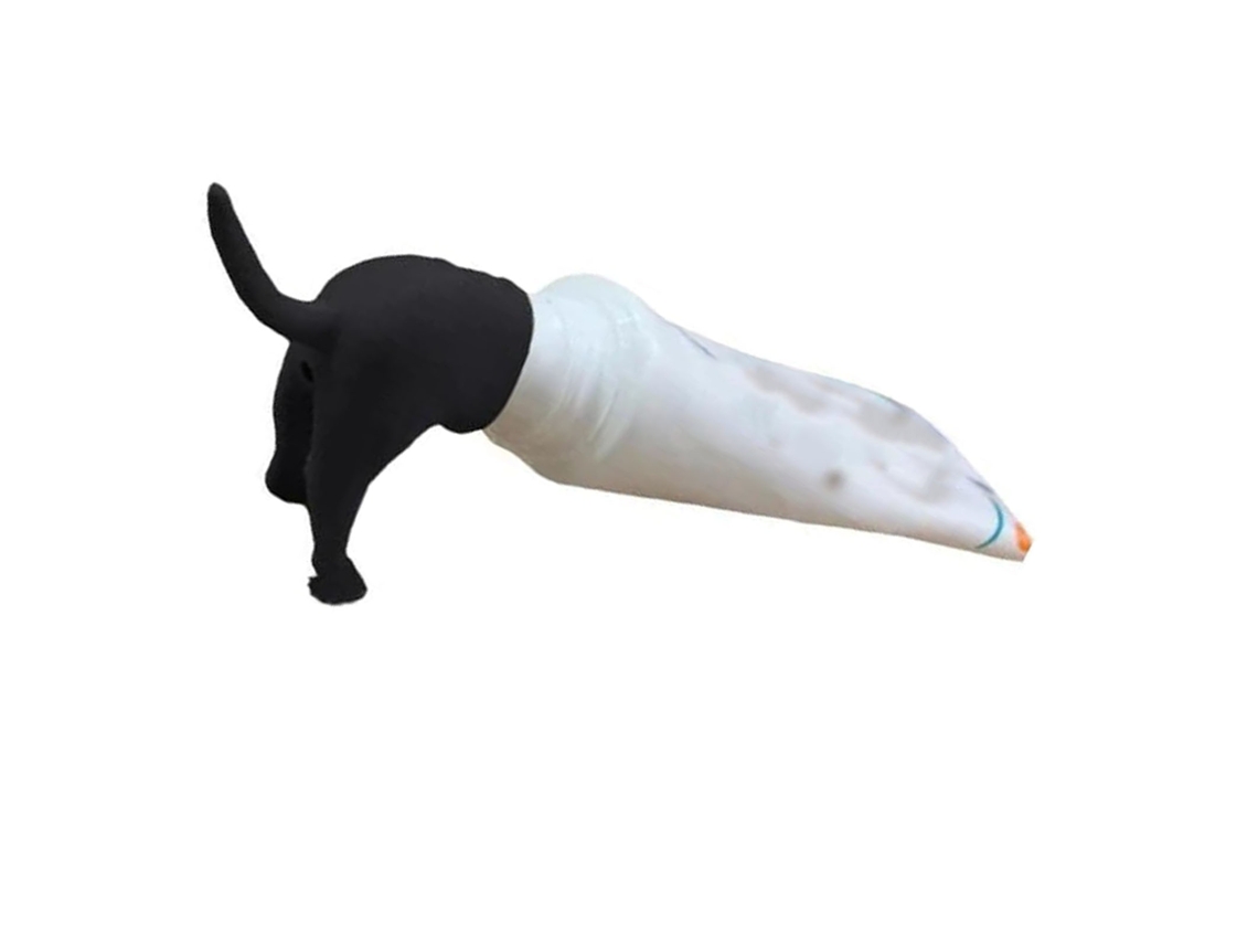 Mali tampa de Rosca Universal Espremedor Creme Dental Cachorro Rabisco Divertido Preto