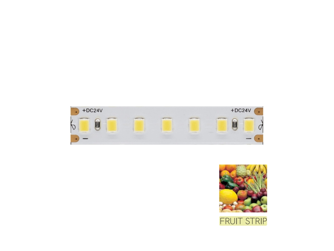 Tira LED para iluminar el mostrador de alimentos de frutas y verduras - Bobina de 5m 14,4W/M 90LM/W IP20 5000K BENEITO FAURE