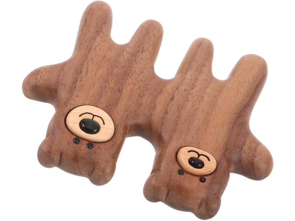 Peigne De Massage En Bois Noyer Naturel Dents Larges Polies Outil Portátil Pour Des Méridiens