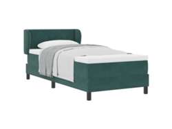 Maison Exclusive - Cama Tipo Box Spring Verde Oscuro 90 X 200 Cm Terciopelo