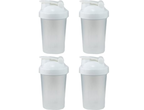 4 botellas mezcladoras de proteínas para mezclas de proteínas color blanco ZMDECQNA