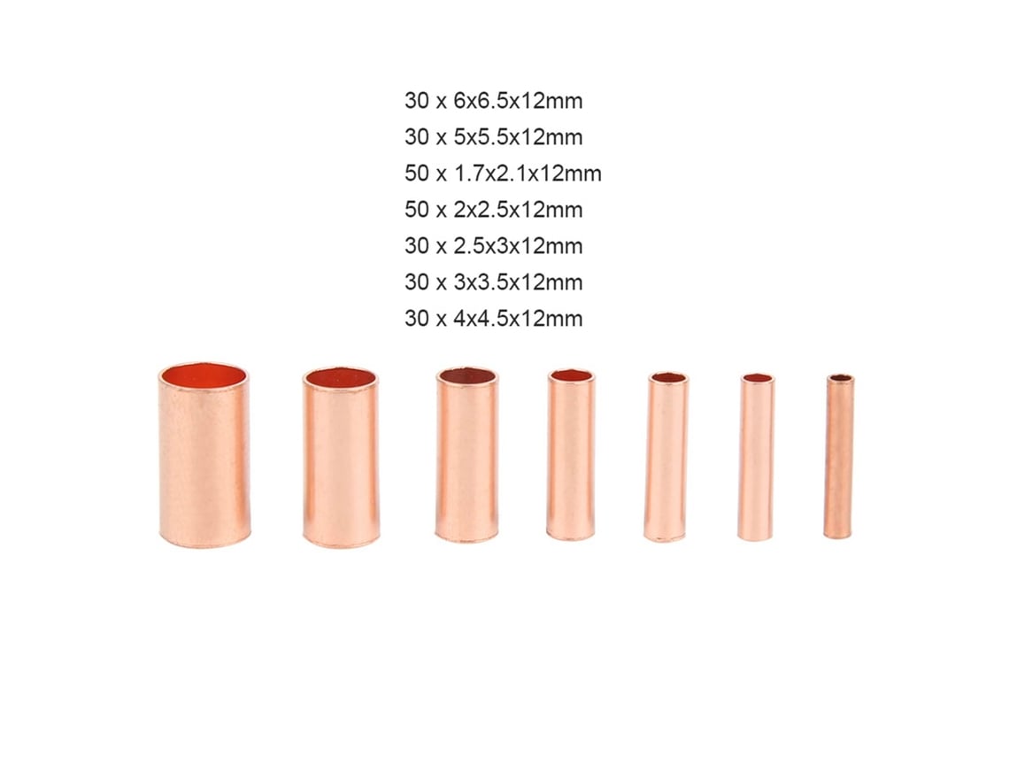 Kit de conectores de tubos de cobre de 250 piezas, suministros de fijación de cables
