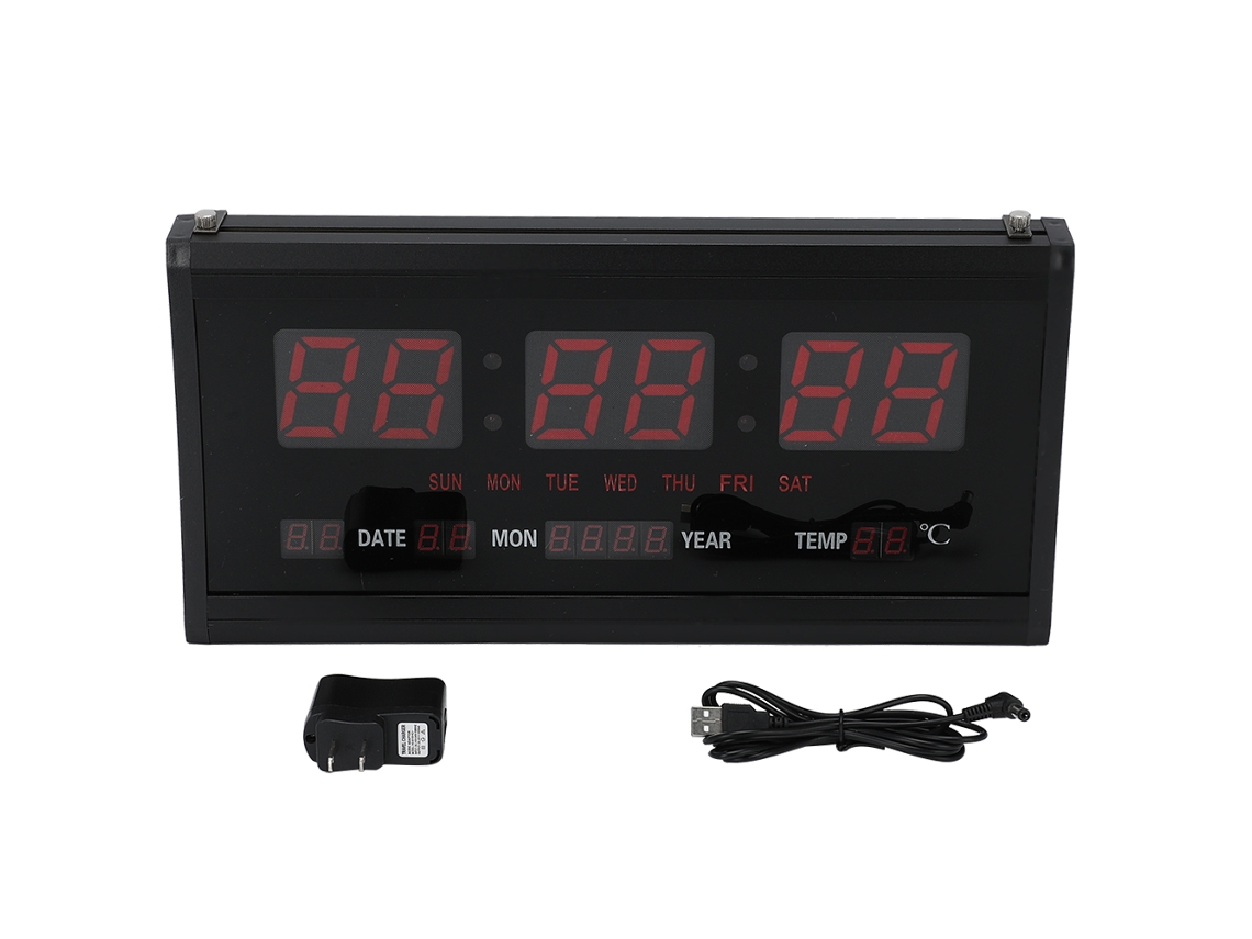 Reloj De Pared Digital Led Moderno Con Calendario Y Pantalla De Temperatura Para Sala De Estar, Dormitorio Y Oficina.