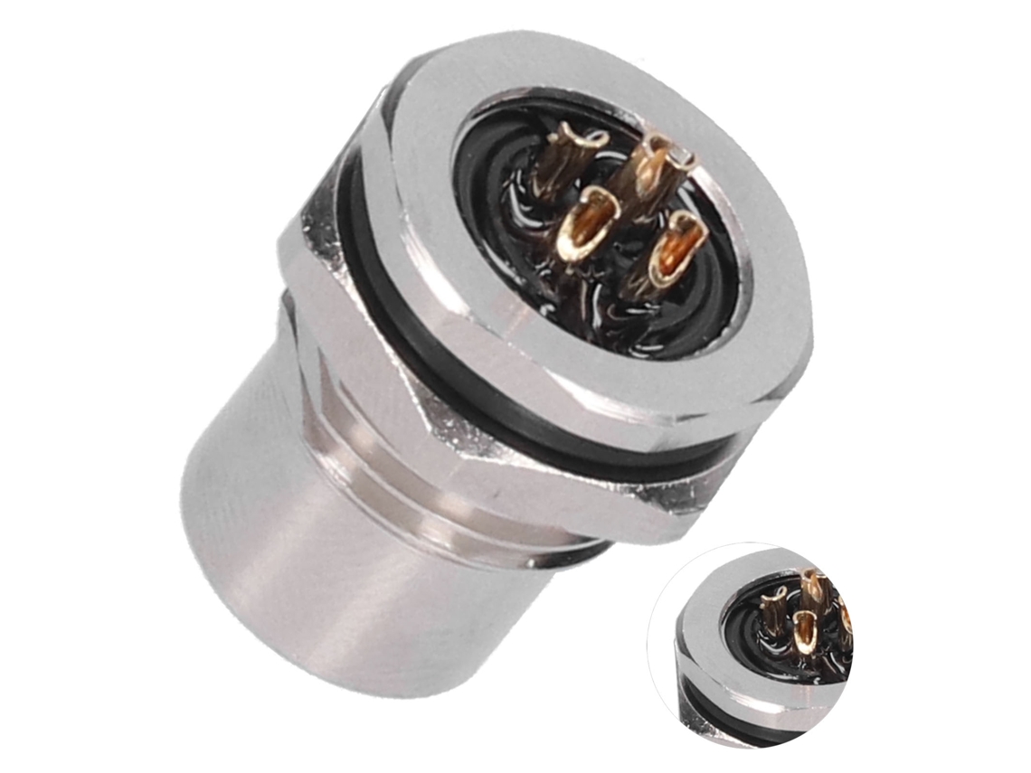 2026as-conector De Metal Com 5 Pinos Painel Ip67 Socket Impermeável Plug Com Fio M12fs5