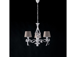 Lámpara de araña Lucy de hierro lacado blanco shabby, 3 luces, 113 Ø59 Bl184 3 Bco Belight