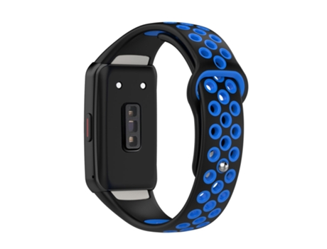 Correa de Silicona bicolor ajustable para Huawei Band 6/Honor Band 6 - negro/azul